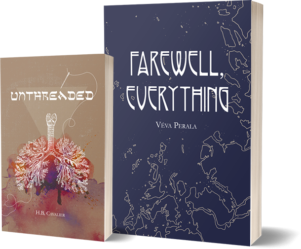 ‘Unthreaded’ and ‘Farewell, Everything’ book covers